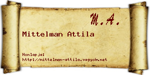 Mittelman Attila névjegykártya